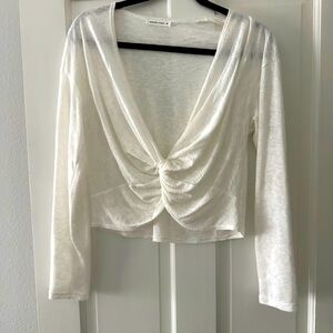 Sheer sexy crop top size small …cute! Light cream
